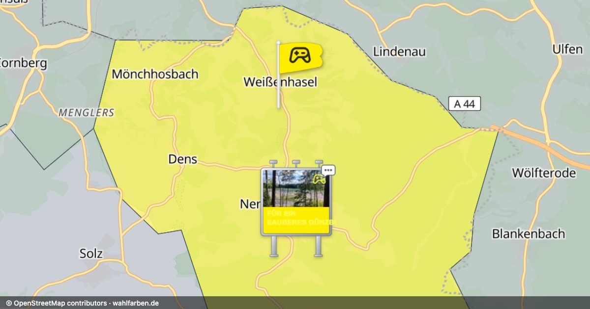 Kartenausschnitt des Gebiets 36214